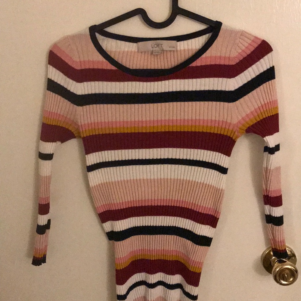Loft rainbow stripe sweater
